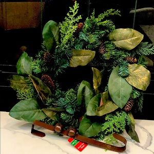 *SET* NWOT Pinecone Christmas Wreath & Door Hanger